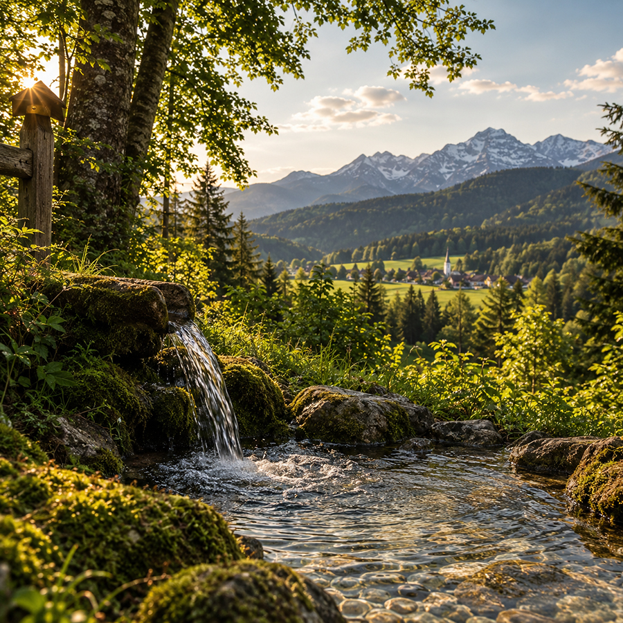 Quelle und Trinkwasserversorgung im Oberland