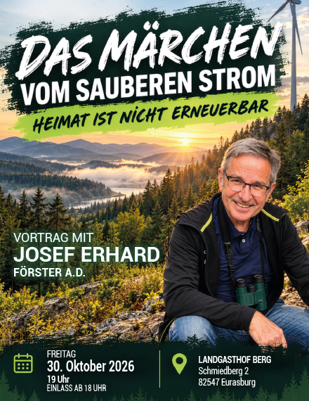 Flyer zum Vortrag von Josef Erhard